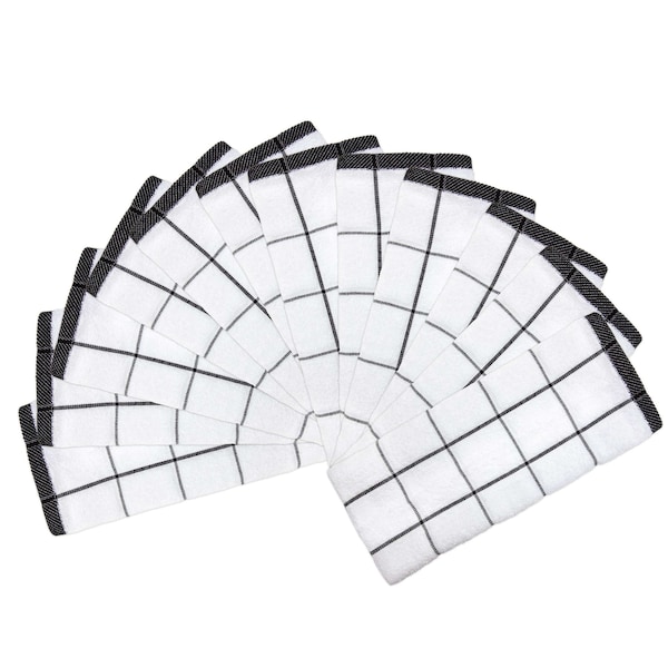 Monarch Cooks Linen Kitchen Towel 15x25 Black (12pk) KT-BLACK - main